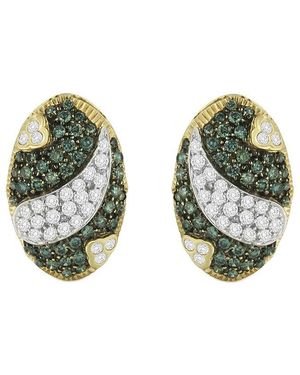 Haus of Brilliance 14K 2.16 Ct. Tw. Diamond Huggie Earrings - Green
