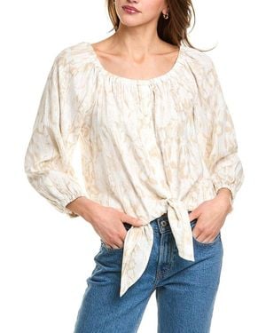 Vince Camuto Tie Front Off-The-Shoulder Blouse - Natural