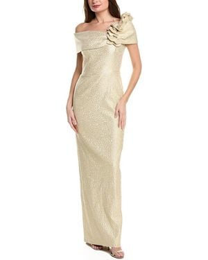 Teri Jon Jacquard Gown - Natural