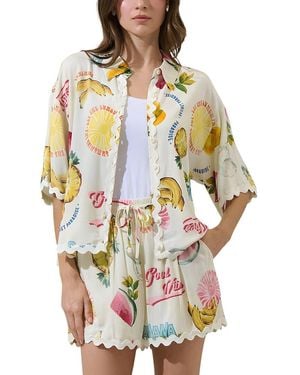 Esea 2Pc Linen-Blend Shirt & Short Set - White