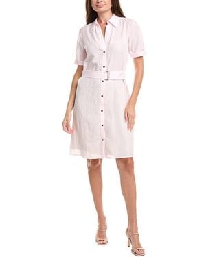 Vince Cuffed Belted Shirtdress - Pink