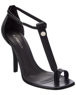 Burberry Toe Ring Leather Sandal - Black
