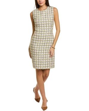 St. John Pixelated Houndstooth Dress - Green