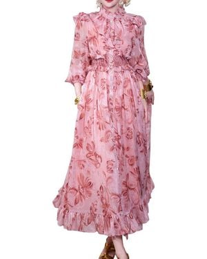 BURRYCO Long Sleeve Maxi Dress - Pink