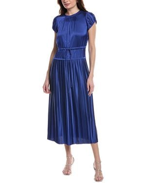 Rebecca Taylor Pleated Sleeve Midi Dress - Blue