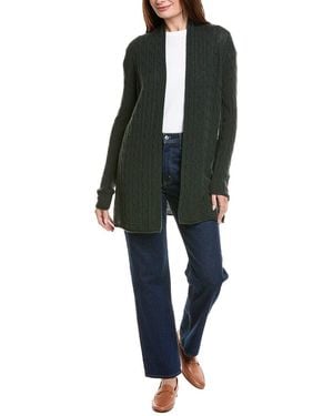 Hannah Rose Breezy Cable Wool & Cashmere-Blend Duster - Black