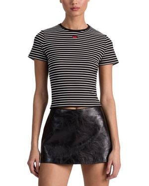 Alice + Olivia Dnu Cindy Cropped Tee - Black