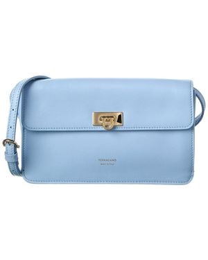 Ferragamo Harley Leather Shoulder Bag - Blue