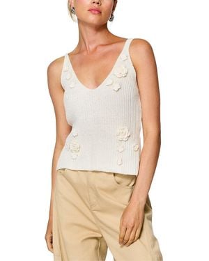 Line & Dot Lara Sleeveless Sweater Top - White