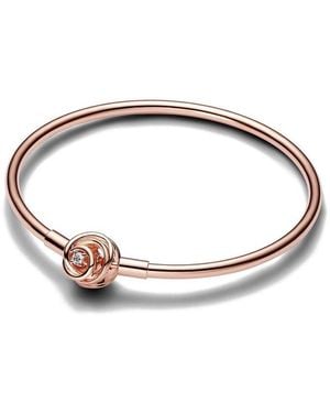 PANDORA Moments 14k Rose Gold Plated Bangle Bracelet - Metallic
