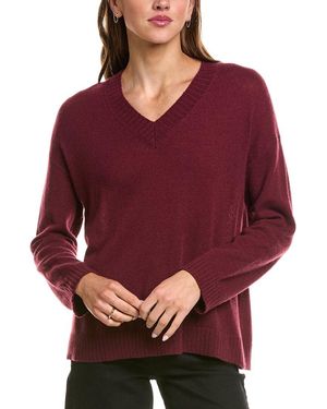 Hannah Rose Basic V-Neck 100% Cashmere Jumper - Red