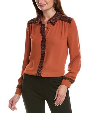 Nanette Lepore Crepe Chiffon Top - Red