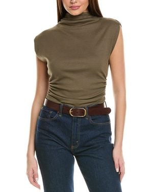 Michael Stars Soft Cotton Modal Blend Mock Neck Top - Green