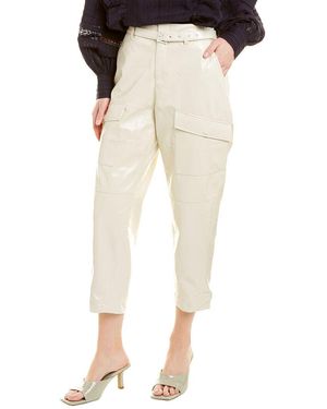 Ted Baker Vinala Barrel Leg Vinyl Trouser - Natural