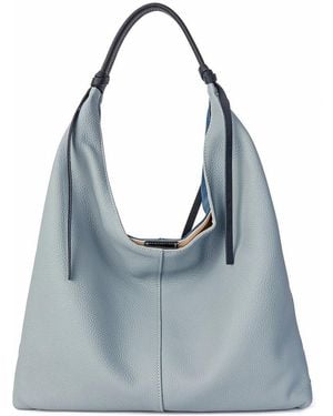 Tiffany & Fred Paris Full-grain Leather Tote - Blue