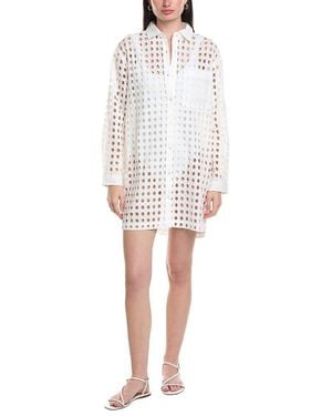 Echo Eyelet Shirtdress - White