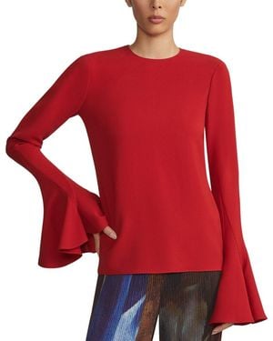 Lafayette 148 New York Godet Sleeve Blouse - Red