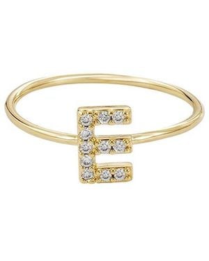 Adornia 14K Plated Cz Initial Ring - Metallic