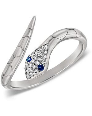 Sabrina Designs 14k Rose Gold 0.15 Ct. Tw. Diamond & Sapphire Snake Ring - White