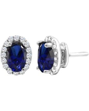 Gemstones 14K 0.68 Ct. Tw. Sapphire Stud Earrings - Blue