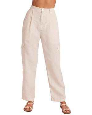 Bella Dahl Pleated Cargo Linen Trouser - White