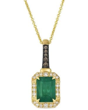 Le Vian 14K 1.36 Ct. Tw. Diamond & Emerald Drop Pendant - Green