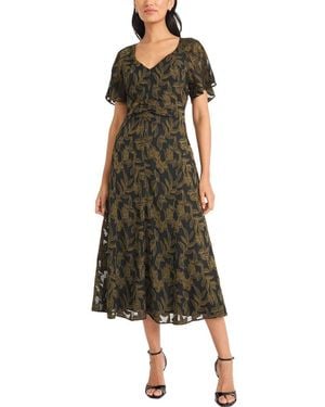 Maggy London Flutter Sleeve Midi Dress - Green
