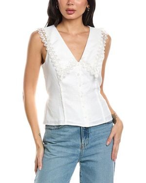 Seraphin Sleeveless Linen Blouse - White