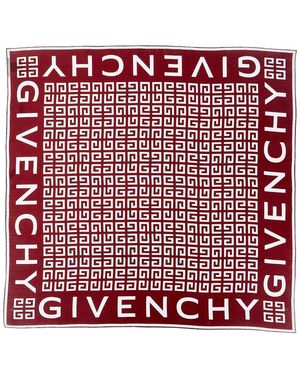 Givenchy 4G Small Square Silk Scarf - Red