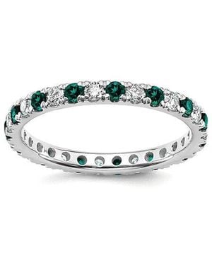 Lab Grown Gemstones 14K 1.25 Ct. Tw. Lab-Grown Diamond & Lab-Grown Alexandrite Eternity Ring - White