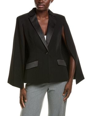 Halston Tuxedo Capelet Blazer - Black