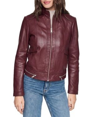 Andrew Marc Rowan Leather Coat - Red