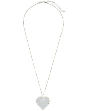 Sterling Forever Cz Heart Necklace - White