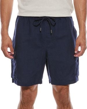 Onia Air Linen-Blend Pull-On Cargo Short - Blue