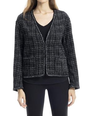 Max Studio Chenille Tweed Jacket - Black