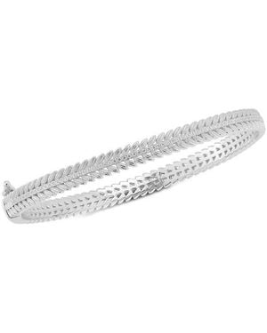 Chloe and Madison Cz Feather Bangle Bracelet - White