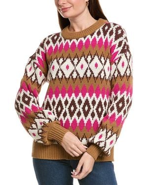 Joseph A Knit Pattern Sweater - Red