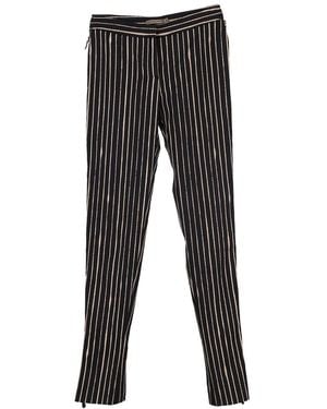 McQueen Striped Slim-Fit Trousers, Size It, (Authentic Pre-Loved) - Black