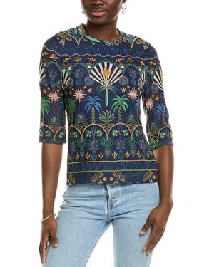 Johnny Was Kaia Mesh T-Shirt - Blue