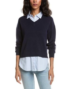 Design History Stripe Two-Fer Sweater - Blue