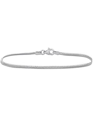 Italian Silver Herringbone Bracelet - White