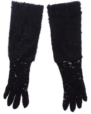 Dolce & Gabbana Silk & Wool-Blend Gloves - Blue