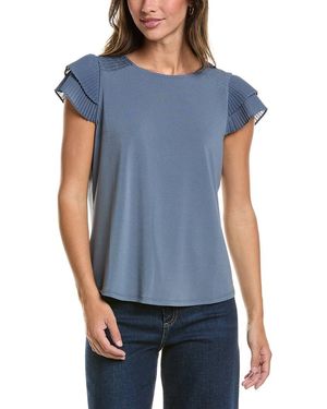 Adrianna Papell Moss Crepe Top - Blue