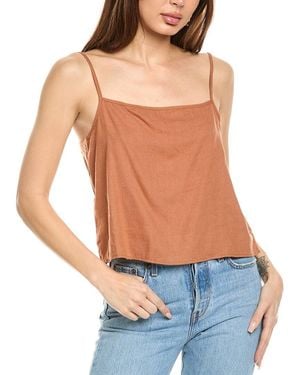 WeWoreWhat Boxy Linen-Blend Cami - Blue