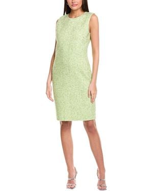 St. John Lurex Baby Eyelash Sheath Dress - Green