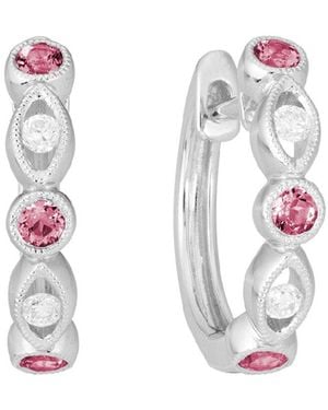 Diamond Select Cuts 14k 0.43 Ct. Tw. Diamond & Pink Tourmaline Earrings - White