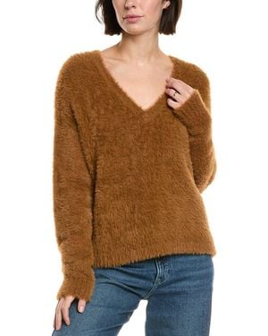 Bella Dahl Slouchy V-Neck Sweater - Natural