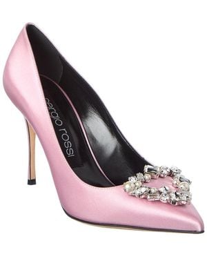 Sergio Rossi Godiva Precious 90 Satin Pump - Pink