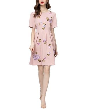 Adele Berto Midi Dress - Pink