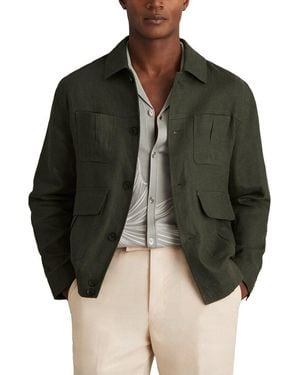 Reiss Adam Linen Four Pocket Jacket - Black